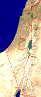 Israel Satellite + Borders 334x800